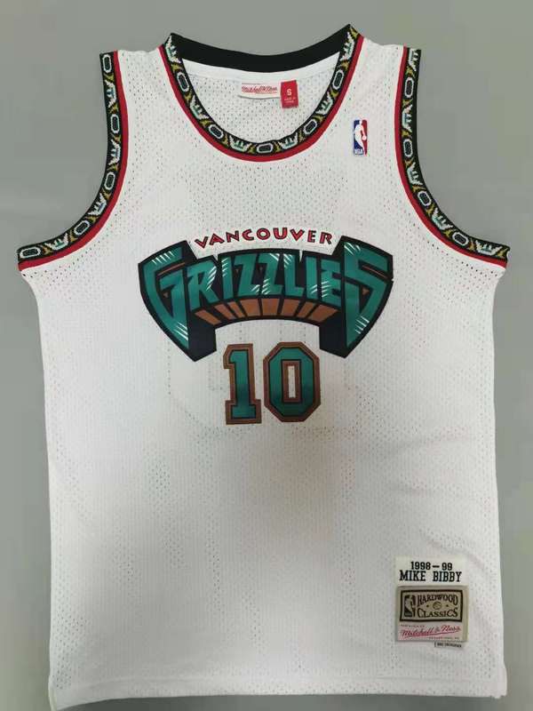 Men Memphis Grizzlies #10 Bibby White Throwback Gourmet mesh NBA Jersey->sacramento kings->NBA Jersey